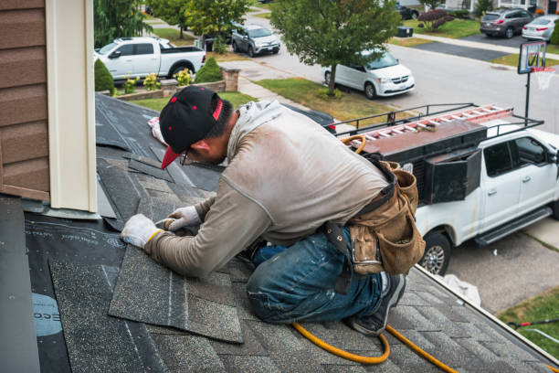 Professional Roofing technician working in Pine Forge, PA